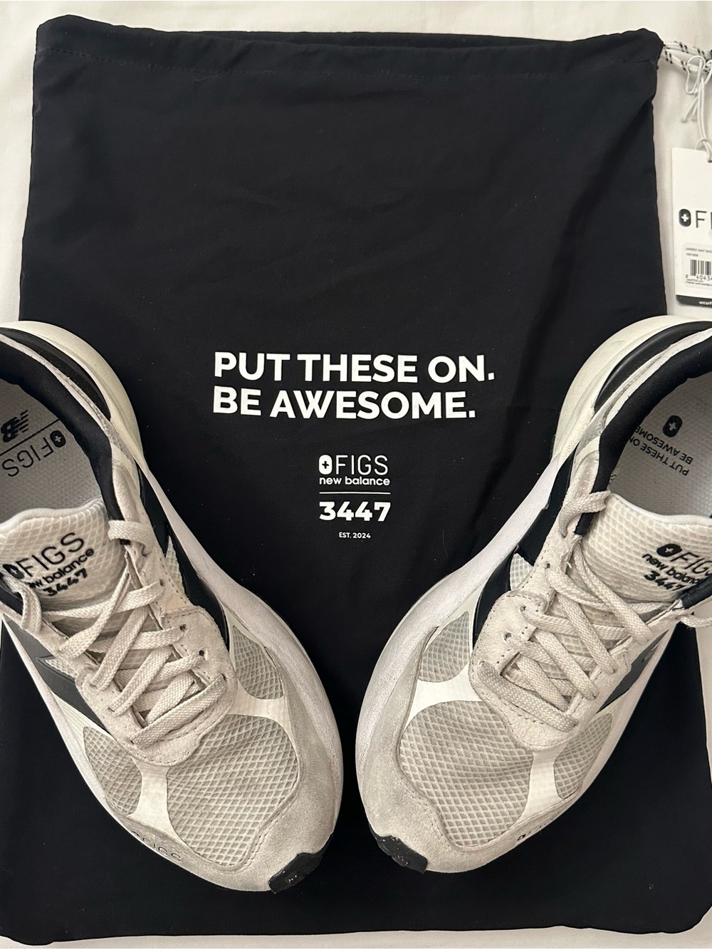 Figs New Balance Women's Sneakers in White and Black